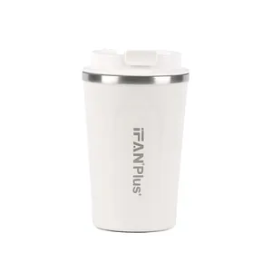 Double-Walled aço inoxidável 12 oz reutilizáveis xícaras de café com tampa à prova de vazamento reciclável 12 oz viagens isolado café tumbler caneca