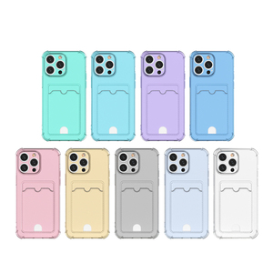 Trường hợp điện thoại với chủ thẻ, vật liệu <span class=keywords><strong>TPU</strong></span> trong suốt chống sốc cho tôi điện thoại 14 13 12 11 Pro Max 14 cộng với XS Max XR 8 <span class=keywords><strong>7</strong></span> cộng với - Product Image 1