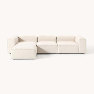 Divano Modulare in Tessuto con Poggiapiedi Sinistro e Destro, Stile Moderno Minimalista per Appartamenti, Soggiorno, Arredamento Morbido per la Casa - Product Image 4
