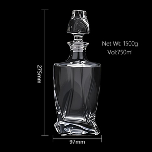 Bouteilles de <span class=keywords><strong>vin</strong></span> en verre cristal cylindriques Kanghailong JP-01 750 ml avec bouchon de fermeture, estampage à chaud personnalisé - Product Image 4