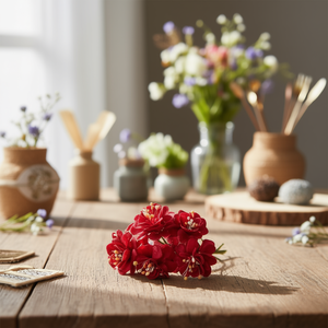 ILAN Mini Fiori Rossi 6pz Fiori Artificiali Essiccati per Decorazioni Artigianali - Product Image 3