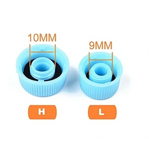 ฝาครอบวาล์วแรงดันสูง AC สีฟ้าอ่อนพร้อมซีลยาง ขนาด 19.2 มม. ฝาครอบป้องกันพลาสติกสำหรับช่องเติมน้ำยาแอร์รถยนต์ - Product Image 2