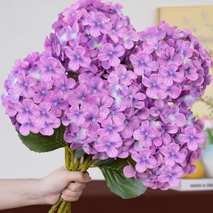 Hydrangeas artificiels 3D de qualité supérieure, grandes fleurs pour arrangements floraux d'hôtels, événements et mariages, en soie, fausses hydrangeas, vente en gros - Product Image 1