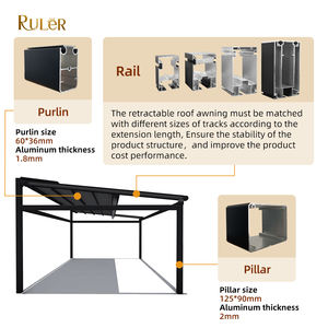 Parasol de grande surface Projet personnalisé Auvent en PVC imperméable <span class=keywords><strong>motorisé</strong></span> Auvent de toit rétractable extérieur - Product Image 4