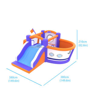 <span class=keywords><strong>Castillo</strong></span> inflable para niños con tema náutico, con tobogán largo, trampolín y pozo de bolas - Product Image 2