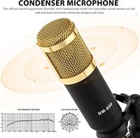 Paquete de Mezcladora de Audio Profesional con Soporte de Trípode y Micrófono de Condensador con Cable para Grabación de Voces en Estudio y Equipo de Podcast