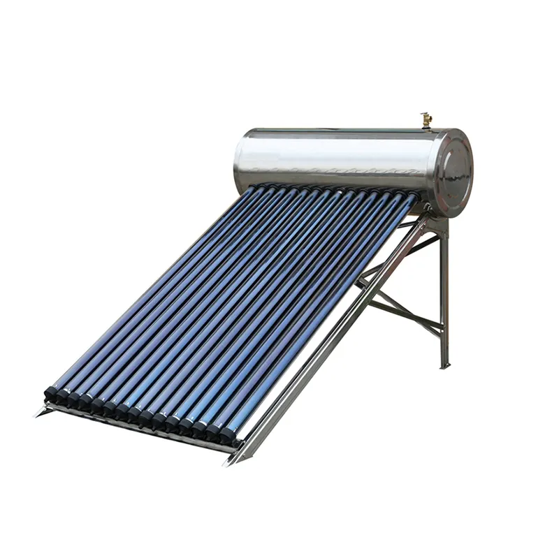 Sistema de aquecedores solares de água de pressão compactos em aço inoxidável