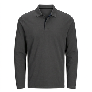 Camisa de Golf de Manga Larga para Hombre, 100% Poliéster, Transpirable, Absorbe la Humedad, Logotipo Personalizado, Patrón Geométrico - Product Image 1