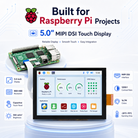 شاشة عرض TFT LCD مقاس 5 بوصات بدقة 800×480 مع شاشة لمس سعوية 550 شمعة/م2 لـ Raspberry Pi 3 و4 ولأنظمة HMI المدمجة