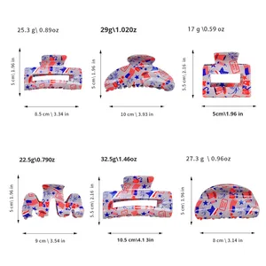 กิ๊บติดผมทรงอเมริกันแบบใหม่ ดีไซน์ดาวเรขาคณิต ครึ่งวงกลม สี่เหลี่ยม โปร่ง กิ๊บหนีบผมสำหรับงานปาร์ตี้ รูปทรงฉลาม - Product Image 2