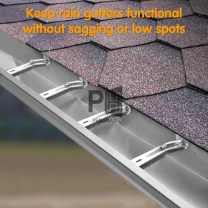 Cintres de <span class=keywords><strong>gouttière</strong></span> <span class=keywords><strong>en</strong></span> aluminium de 5 pouces avec vis pré-insérées, supports de <span class=keywords><strong>gouttière</strong></span> robustes pour réparer les gouttières affaissées - Product Image 6