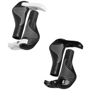 Puños para manillar de bicicleta de 25,4 mm antideslizantes para bicicletas de montaña en blanco y negro - Product Image 1