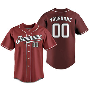 T-shirt de baseball vintage boutonné personnalisé T-shirts d'athlétisme Logo pour hommes Chemises pour jeunes Numéro Uniforme d'entraînement de l'équipe nationale - Product Image 1