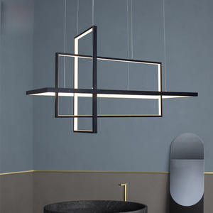 美国大型创意发光二极管设计黑色工业后现代家居装饰天花板吊坠铝吊灯现代 - Product Image 1