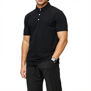 Camisetas de Golf Transpirables Personalizadas para Hombre, Logotipo Bordado en la Parte Delantera, Manga Corta, Diseño Sólido, Tejido de Punto de Spandex/Nailon, Casual - Product Image 4