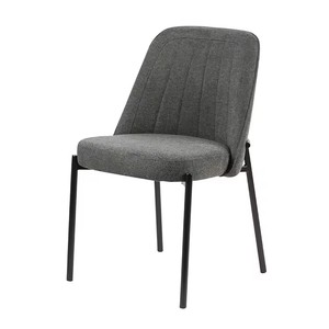 Silla de Comedor Italiana Moderna para Sala de Estar, Tapizada en Tela de Terciopelo <span class=keywords><strong>Gris</strong></span> <span class=keywords><strong>Oscuro</strong></span>, Respaldo y Asiento Acolchados, Patas de Metal, para Uso en Hoteles, Duradera - Product Image 4