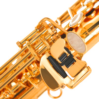 Soprano Saxophone BB Tone Gold Lacquer Finish Adjustable Wind Instrument with Integrated Design