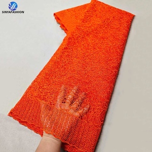 Nouveau Tissu en Dentelle Guipure <span class=keywords><strong>Blanche</strong></span> Sinya, <span class=keywords><strong>Broderie</strong></span> 5 Yards, Dentelle Soluble dans l'Eau Écologique, Dentelle Cordon Africaine Traditionnelle de Luxe - Product Image 6