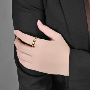 Heart Shape Diamond <b>Titanium</b> Steel <b>Ring</b> For Women Silver Gold Color Fashion Gift Jewelry - Product Image 2