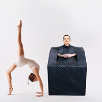 Kotak Sauna Spa Kecantikan Pedikur Tenda Sauna Mesin Mandi Uap Sauna Inframerah Jauh Kering Setengah Badan Ruang Sauna untuk Penggunaan Ruang Tamu Setengah Badan