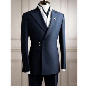 <span class=keywords><strong>Eleganti</strong></span> Completi da Uomo con Risvolto a Punta, Vestibilità Slim, Lunghezza Regolare, Abiti Formali da Ufficio in 2 Pezzi, Giacca e Pantaloni, Abbigliamento Maschile, Costume Homme - Product Image 1