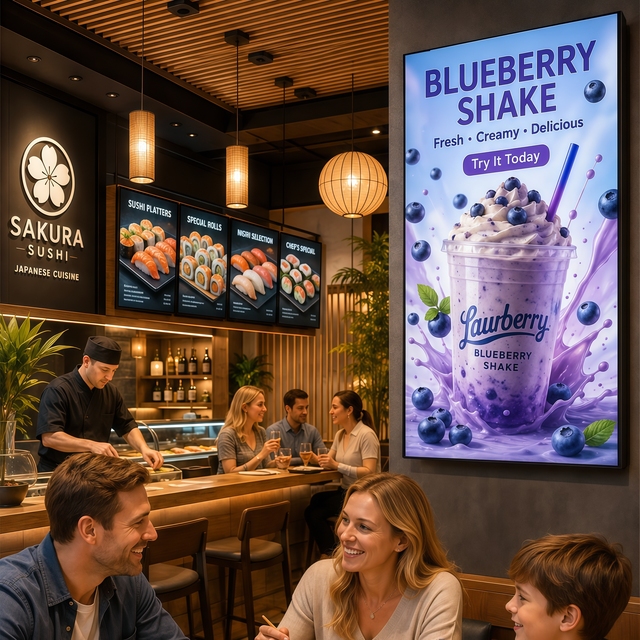 Commercial Grade 24/7 Wall Mount LCD Digital Signage | 4K Android 43" 32" Advertising Player for Exhibition & Airport