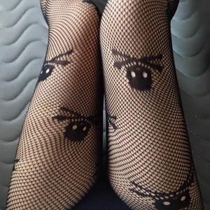 Venta al por mayor personalidad calavera fiesta malla medias mujeres Halloween negro Nylon Fish Net pantimedias - Product Image 6