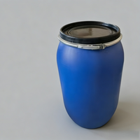 Fût en plastique bleu HDPE de 200 L avec fermeture à clip, étanche, pour le stockage de liquides et de solides