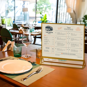 Marco dorado, etiqueta de precio acrílica, soporte <span class=keywords><strong>para</strong></span> señal, restaurante, Bar, menú, tarjeta de receta, soporte de exhibición de fotos <span class=keywords><strong>para</strong></span> decoraciones de boda - Product Image 6