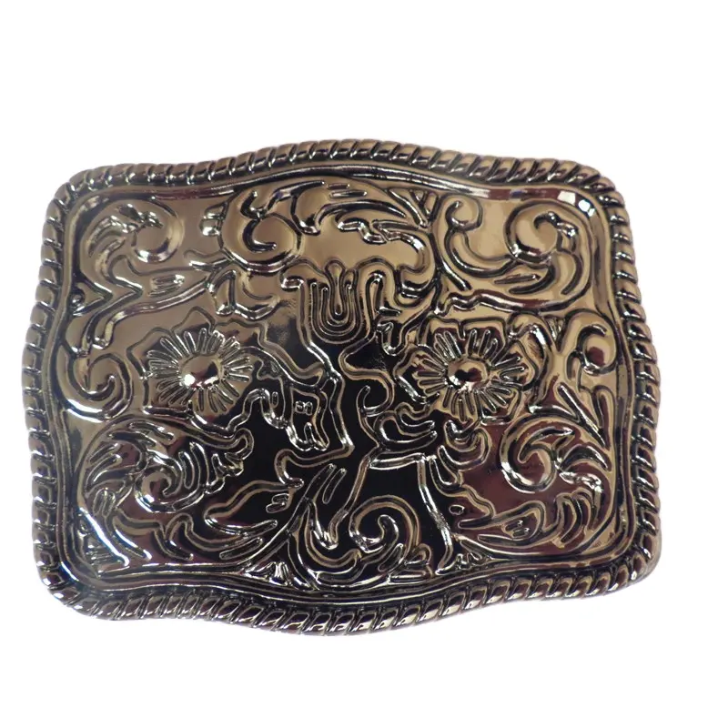 Western Gold And Nickel Zinc Alloy Metal Name Plate Belt Buckles