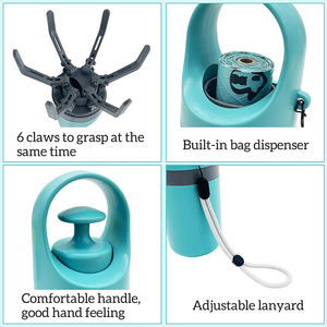 Portable Dog Merde Scooper No-<span class=keywords><strong>Touch</strong></span> Handheld <span class=keywords><strong>Doggy</strong></span> Merde Scooper Sanitaire Chiot Waste Picker avec Distributeur de Sacs - Product Image 4