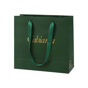 Bolsa de Papel para Regalo, Artesanía o Compras, Blanca y Verde, Impresa Personalizada al por Mayor con su Propio Logotipo - Product Image 3