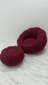 Modern Boucle Vacuum Packed Compressed <b>Sofa</b> in a Box Teddy Fabric Pumpkin Single Lounge Accent Chair for Living Room Salon - Product Image 5