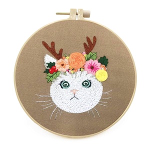 <b>Beginner</b> Cross Stitch Hand <b>Embroidery</b> Starter <b>Kit</b> Printed Technique <b>for</b> Sewing Novices - Product Image 3