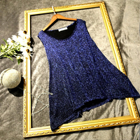 Chaleco de punto brillante para mujer, camiseta sin mangas transparente adelgazante, camisola Chic con lentejuelas, verano 2022