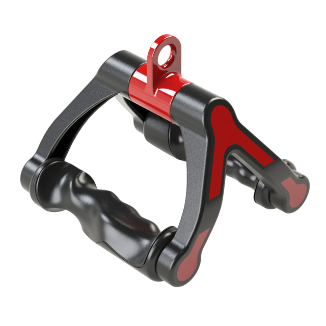 New Multi Gym Pull Down Non Slip Handle 360 Steel Swivel V Bar Double D Row Handle Cable Machine Attachment