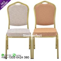 Bon marché, meubles pour mariage, chaises de banquet de luxe pour hôtels, salles de réception VIP, chaises de salle à manger en or empilables
