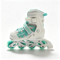 Patins à roulettes d'extérieur vert herbe pastel avec 4 roues en PU pour protéger les chaussures et assurer la sécurité des patineurs