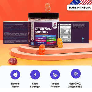 Meilleures ventes Suppléments cérébraux pour adultes Nootropiques de marque privée pour Focus Energy Gummy Candy Dosage Supplément aux champignons - Product Image 3