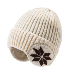 Erkekler kadınlar için kış sıcak peluş örme kar moda şapka açık Coldproof kulak koruyucu yün kapaklar
