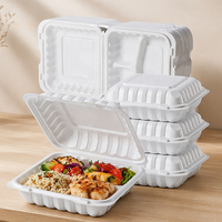 Boîtes à emporter micro-ondables YANGRUI, repas rapides, restauration rapide, conteneur alimentaire en MFPP blanc avec couvercle