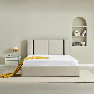 Juego de Muebles Minimalistas para Dormitorio, Cama King/Queen Size de 1.8m, Diseño de Diseñador, Tapizada en Tela Suave - Product Image 2