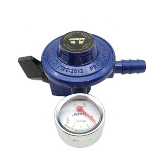 Novo Design Blue Zinc Alloy Propano Butano <span class=keywords><strong>lpg</strong></span> Cilindro Regulador De Gás De Pressão com Calibre HI215 - Product Image 1