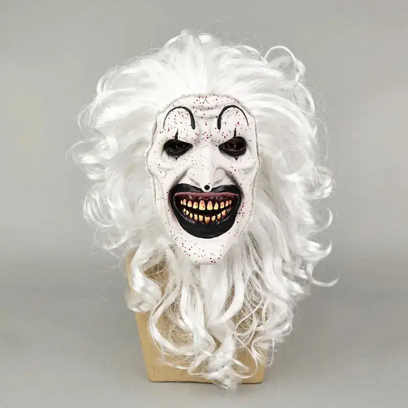 Horror Terrifier Art The Clown Bloody Máscara de látex para adultos Joker Cosplay Disfraces Máscaras Casco de cara completa Halloween Prop