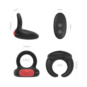 Cincin Penis <span class=keywords><strong>Vibrator</strong></span> Produk Karet Silikon Mainan Seks Pria Bergetar Penis Cincin Penis Tertunda untuk Pria Mainan Seks Pria - Product Image 2