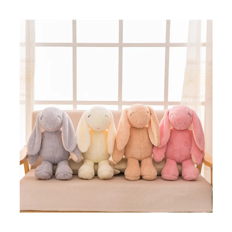 Wholesale price stuffed animal rabbit bunny toys bulk 38cm 48cm long ear plush rabbit bunny