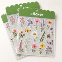 Pack d'autocollants personnalisés en PVC découpé à l'emporte-pièce, motif champignon, botanique et papillon, résistant à l'eau et aux UV, pour journal, carnet, coque de téléphone, bouteille d'eau, cadeau