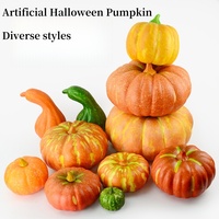 Grand ensemble d'accessoires décoratifs d'Halloween en mousse plastique haute fidélité, comprenant des fleurs de citrouille et des légumes artificiels, pour événements intérieurs