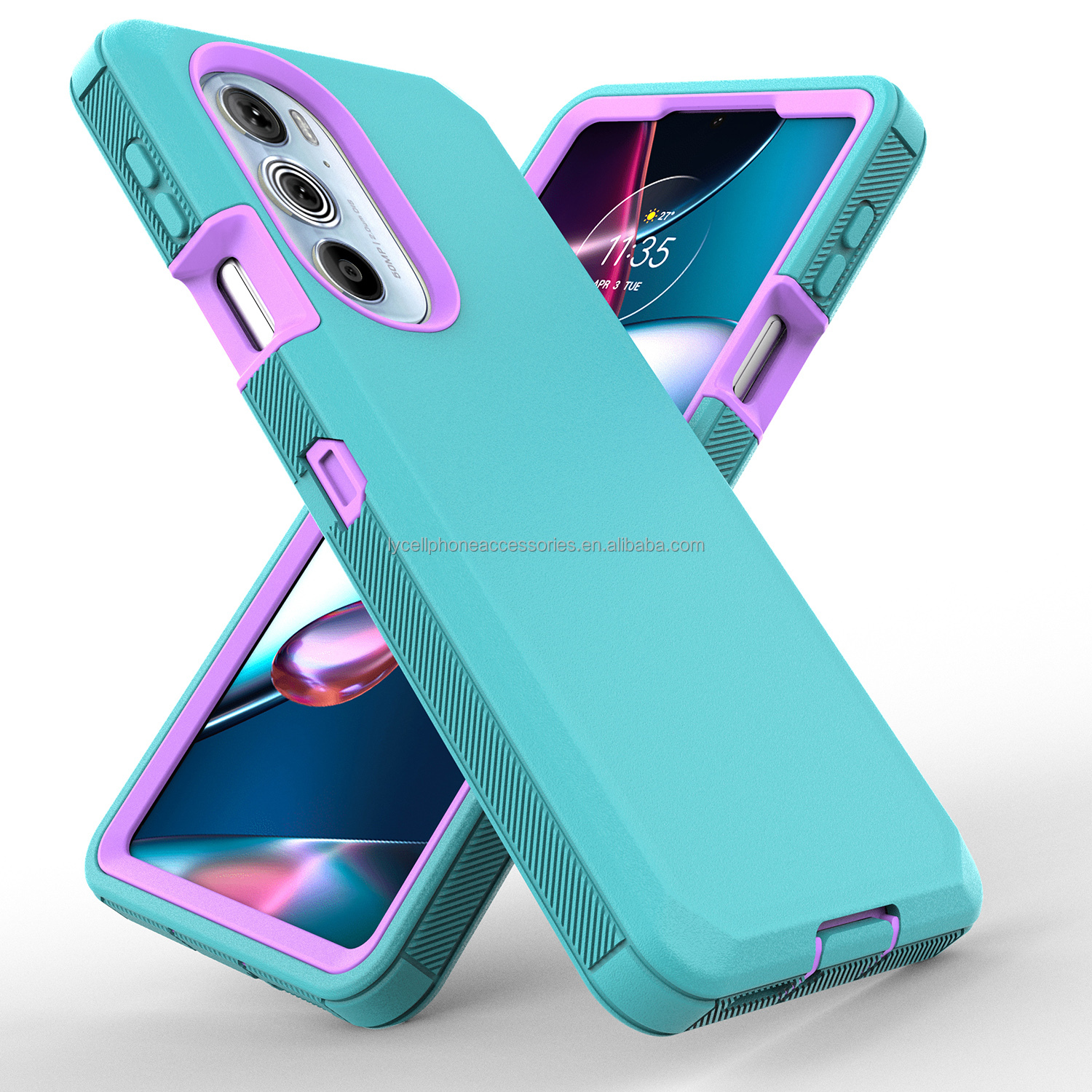 Teal + violet