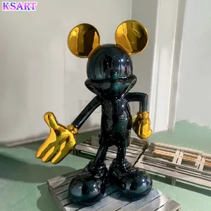 Estatua artesanal de resina de gran venta, escultura de fibra de vidrio, estatua de Mickey